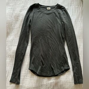 Aritzia Wilfred Free Charcoal Long Sleeve Top